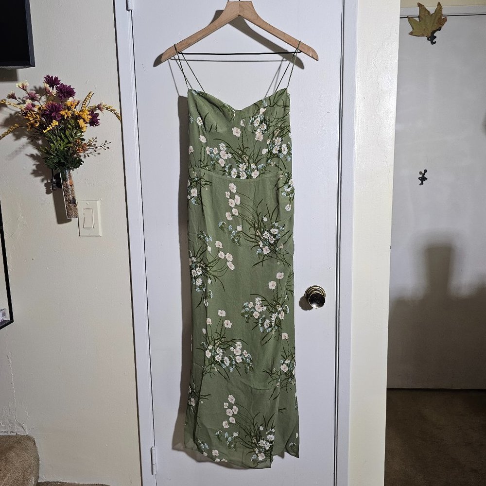 Reformation Green Floral Midi Dress - Picture 6 of 14